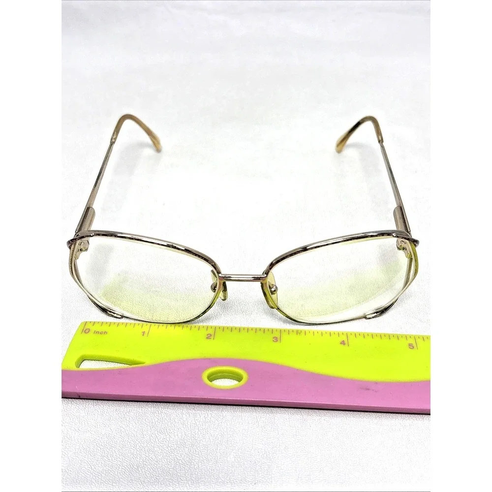 L'amy Carrie X709 Granny Eyeglasses 130mm Floral Gold Flex Hinge Frames Only
